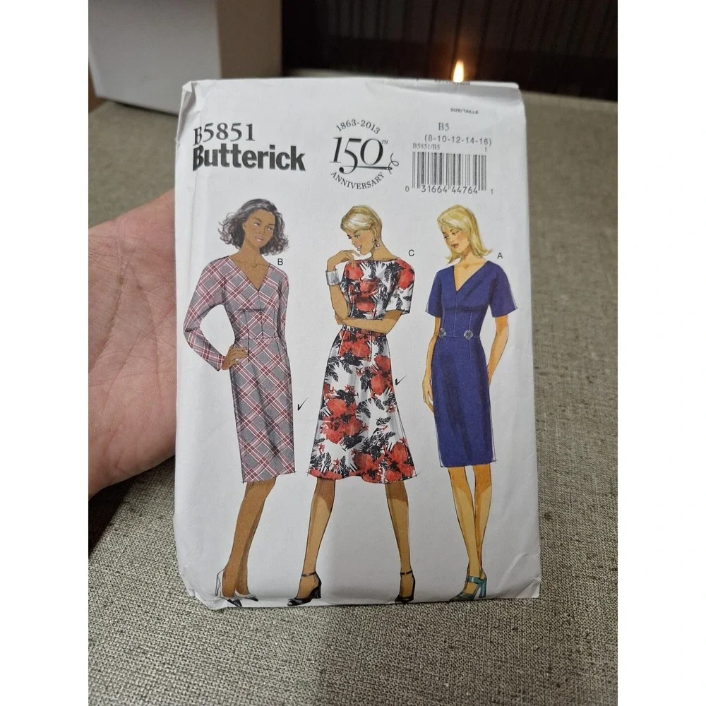 Womens Dress Sewing Pattern Butterick 5851 Uncut Size 8 - 16